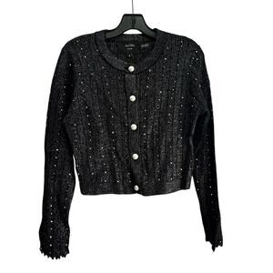 NWT Aleeza Paris Jenni Cardigan – Black Sparkle
Size Medium